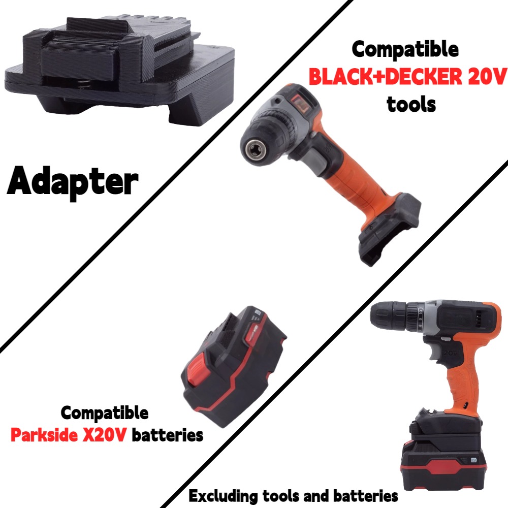 Black+Decker Tool Cordless - パークサイド X20V TEAM リチウムイオンバッテリー用 TO BLACK+DECKER