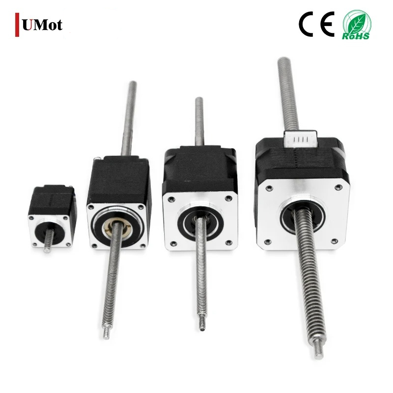 Lead Screw Stepper - UMOT CNCリニアアクチュエーター用ステッピングモーター Nema8/Nema11/Nema14/Nema17/Nema23 非キャプティブリードスクリュー スルーシャフト 3.5/5/8/9.5/10