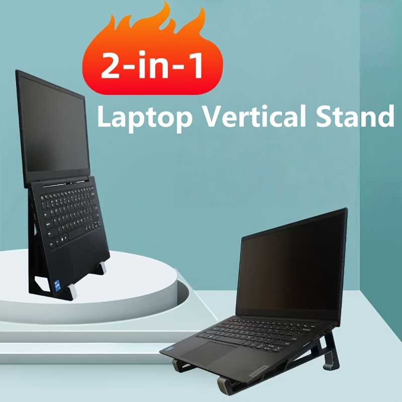 3D Printing Laptop Stand - 3Dプリント製2-in-1ノートパソコン＆タブレットスタンド、垂直サポート、折りたたみ式、省スペースホルダー、オフィス、寮、ゲーム用
