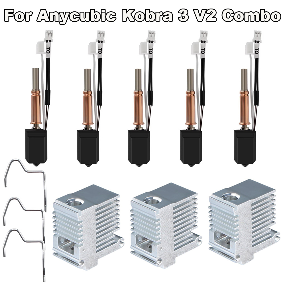 3D Printer Hotend Kit - Anycubic Kobra 3 V2 Combo 3Dプリンター用アップグレードホットエンドキット、プリントヘッドバイメタルヒートブレークセラミックヒートロッド（Kobra
