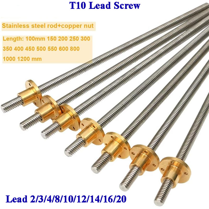 Lead Screw Stepper - T10リードスクリュー 304ステンレス鋼 Tr10 リード2mm 4mm 8mm
