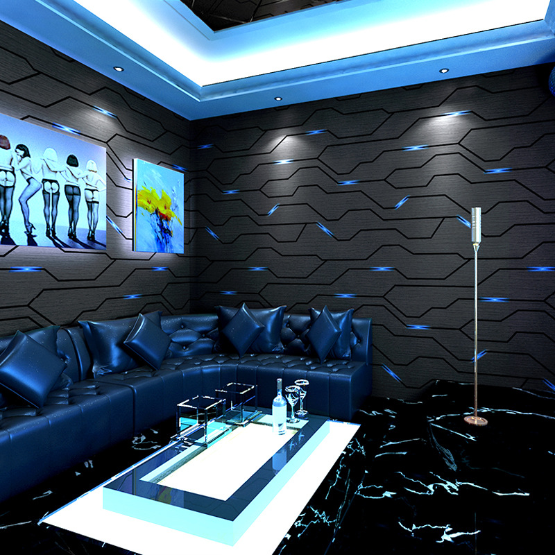 3D Printing Technology - モダンな KTV 壁紙コンサートホールフラッシュ壁紙 3D 立体反射ライトバー個室装飾技術背景