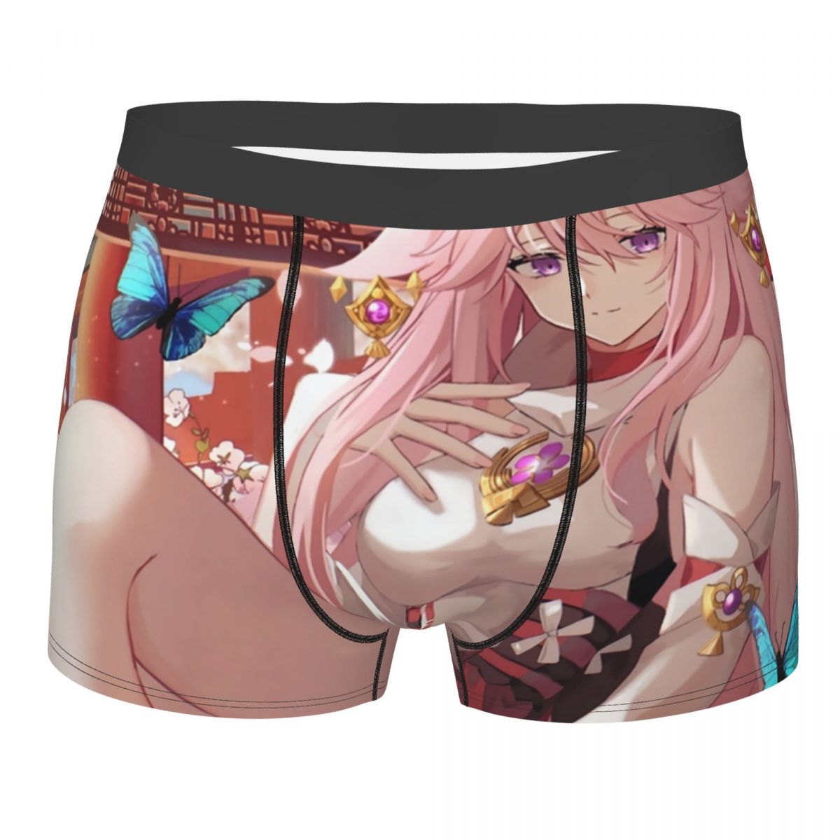 3D Printing Games Free - 原神インパクト八重巫女ボクサーパンツ男性 3D プリント男性 Breathbale アニメーション漫画ゲーム下着パンティーブリーフ
