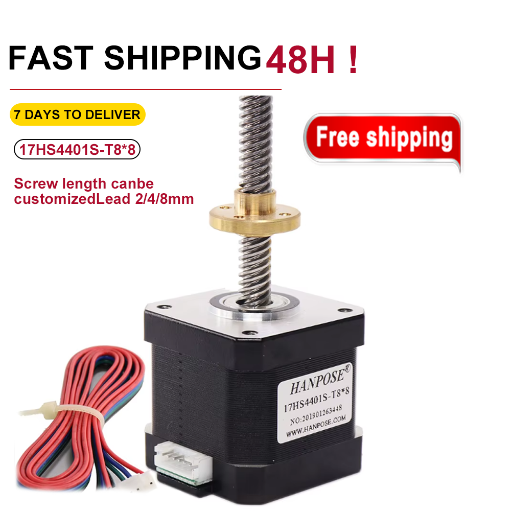 Lead Screw Stepper - NEMA17 スクリューステッピングモーター 1.7A 40N.CM 17HS4401S-T8 L100-300MM