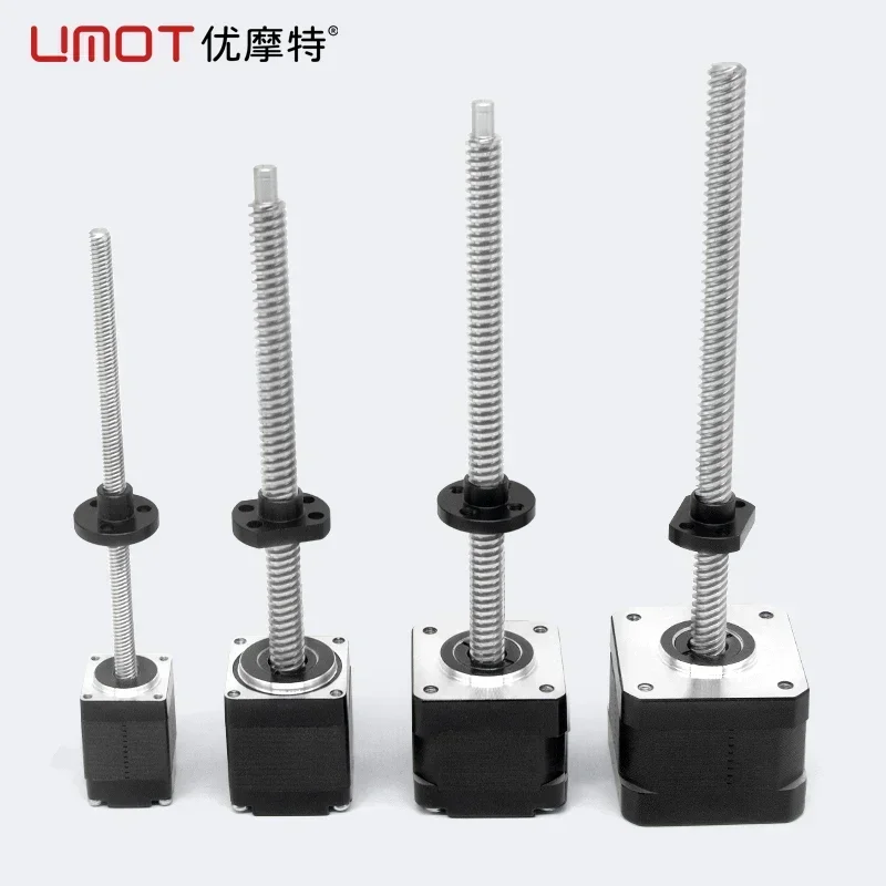Lead Screw Stepper - UMOTリニアステッピングモーターNema8 11 14 17 23ハイブリッドマイクロリードスクリュー、カスタム台形ネジ、リードT5 T8、3Dプリンター用
