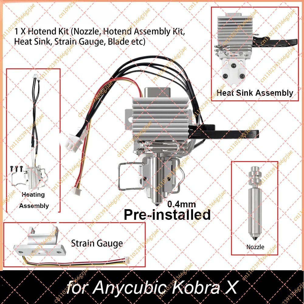 Anycubic Kobra X用0.4mmプレインストール - 3D Printer Hotend Kit のレビューと価格