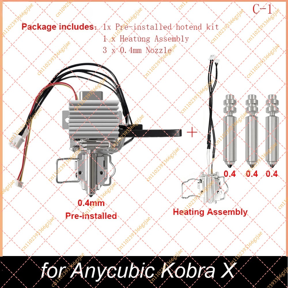 Anycubic Kobra X用0.4mmプレインストール - 3D Printer Hotend Kit のレビューと価格
