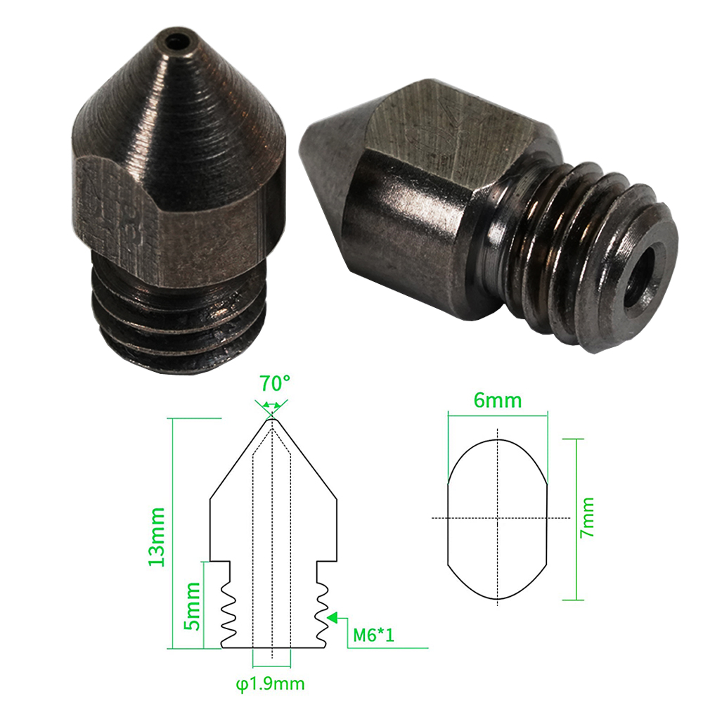 1.75 ミリメートル MK8 3D プリンタ硬化鋼ノズル押 - 3D Printing Industrial のレビューと価格