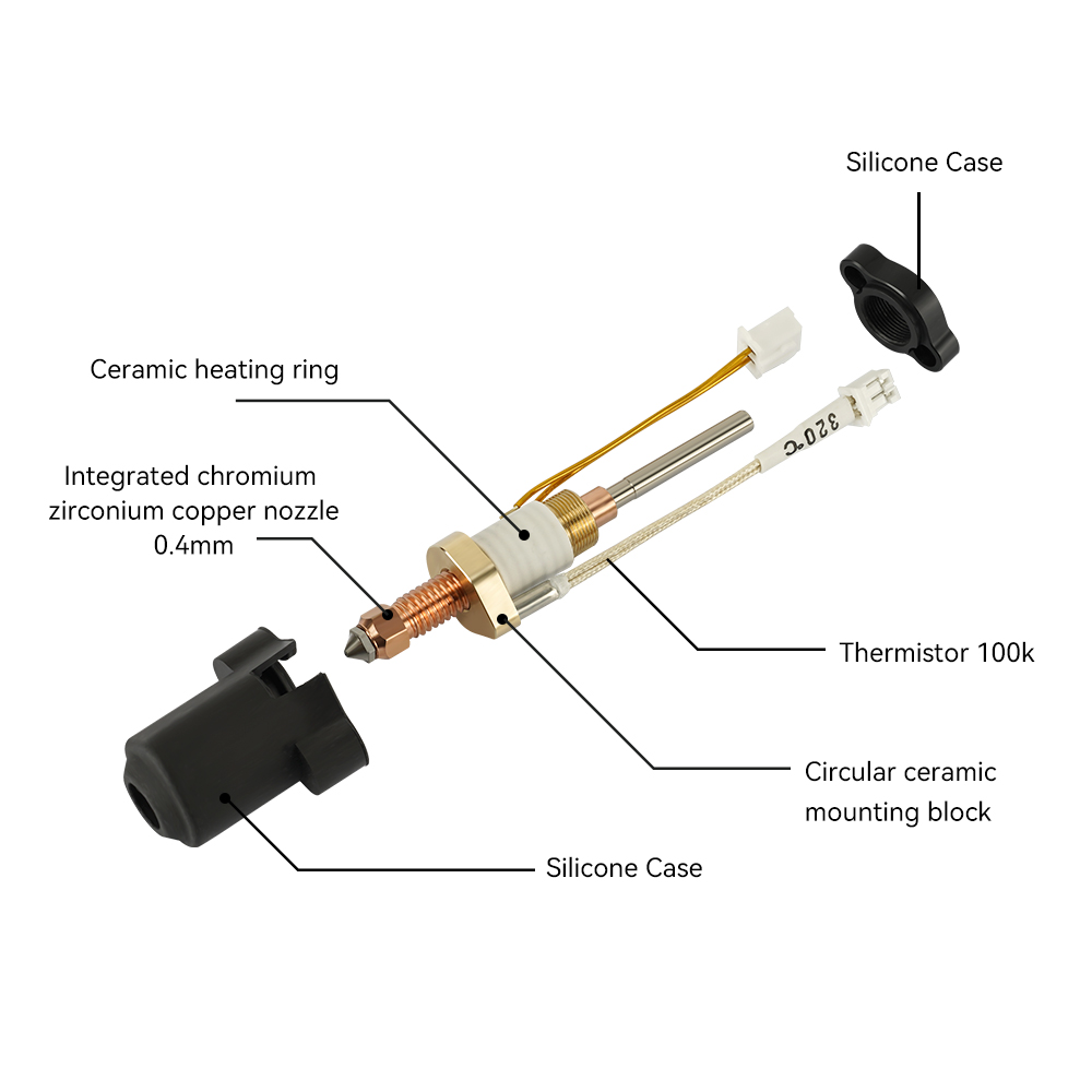 Creality K1C/K1 Maxホットエンドクイックス - 3D Printer Hotend Kit のレビューと価格