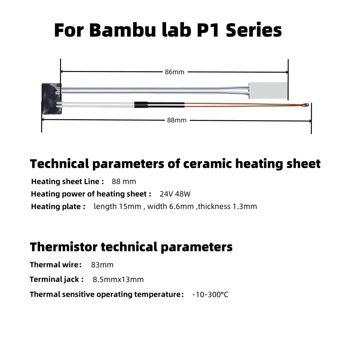 Bambu Lab P1P/P1S用セラミックヒーター＆サー - 3D Printer Hotend Kit のレビューと価格